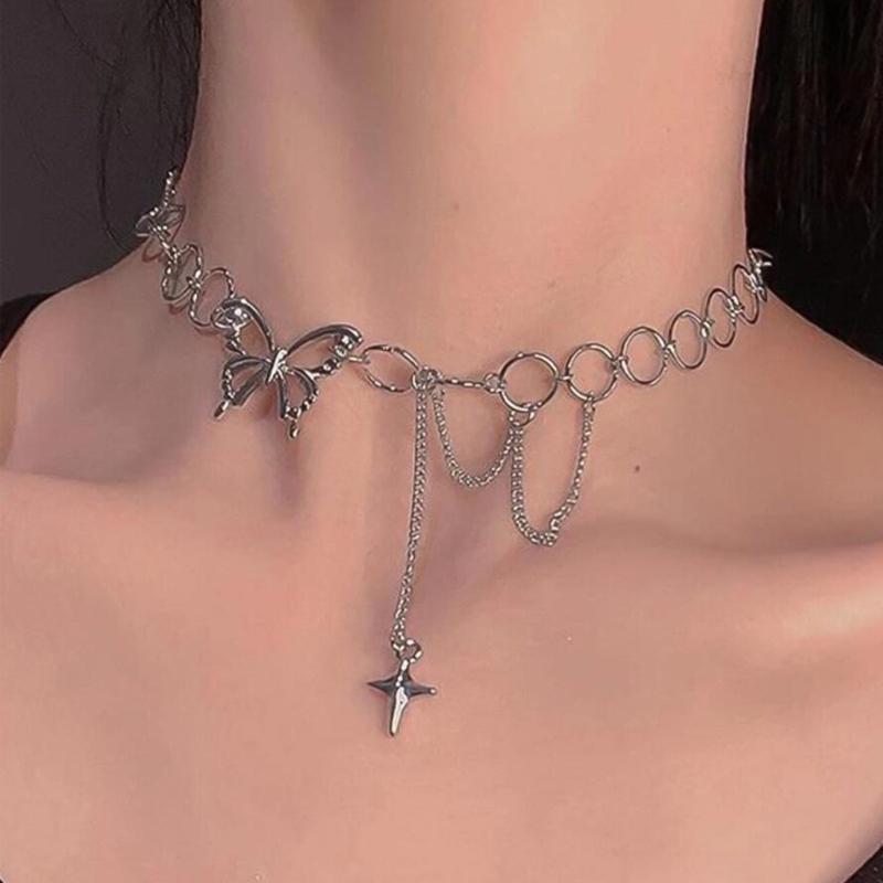 Ins Cold Wind Hip-hop Design Clavicle Chain Temperament Net Red Circle Necklace