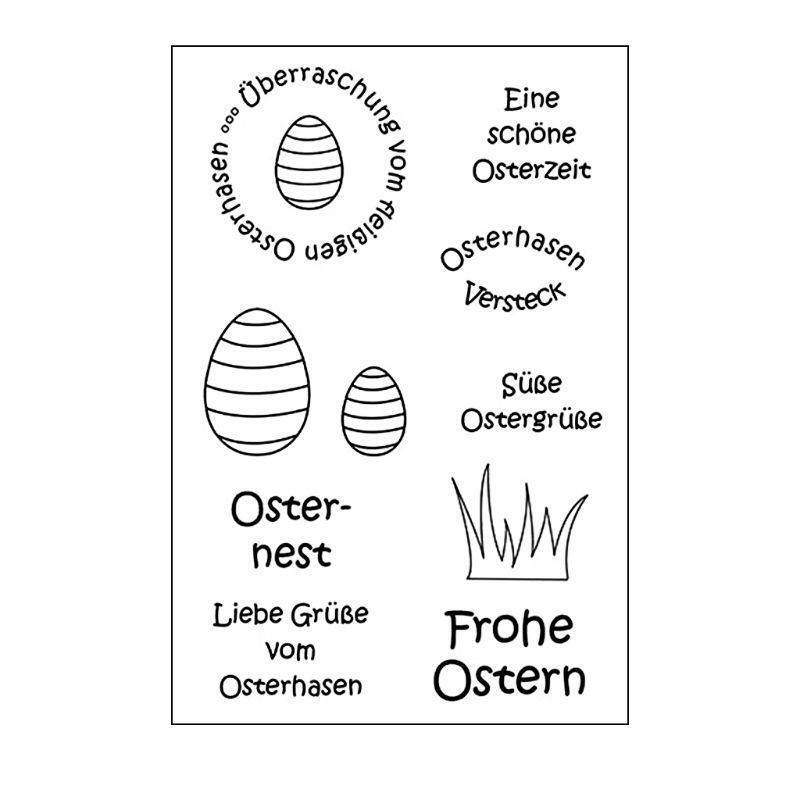 Frohe Ostern DIY Silicone Clear Stamp Cling Seal Scrapbook Embossing Album Decor