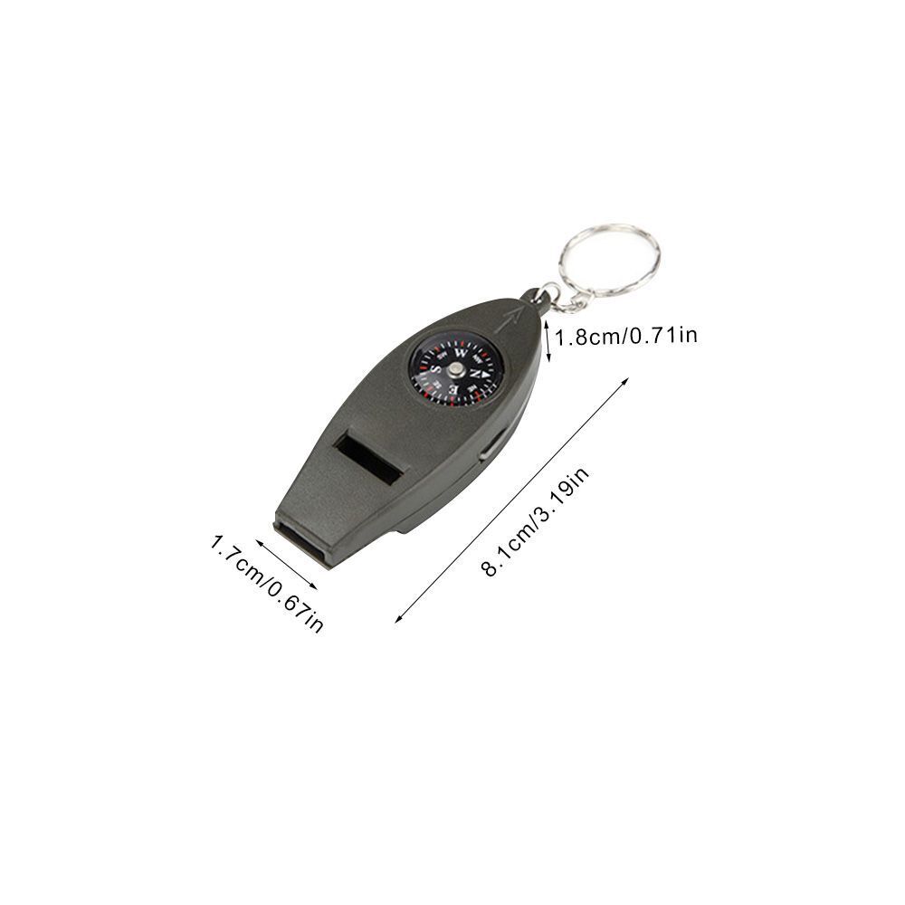 Camping Outdoor Hiking Supplies 4 In1 Whistle Thermometer Magnifier Compass