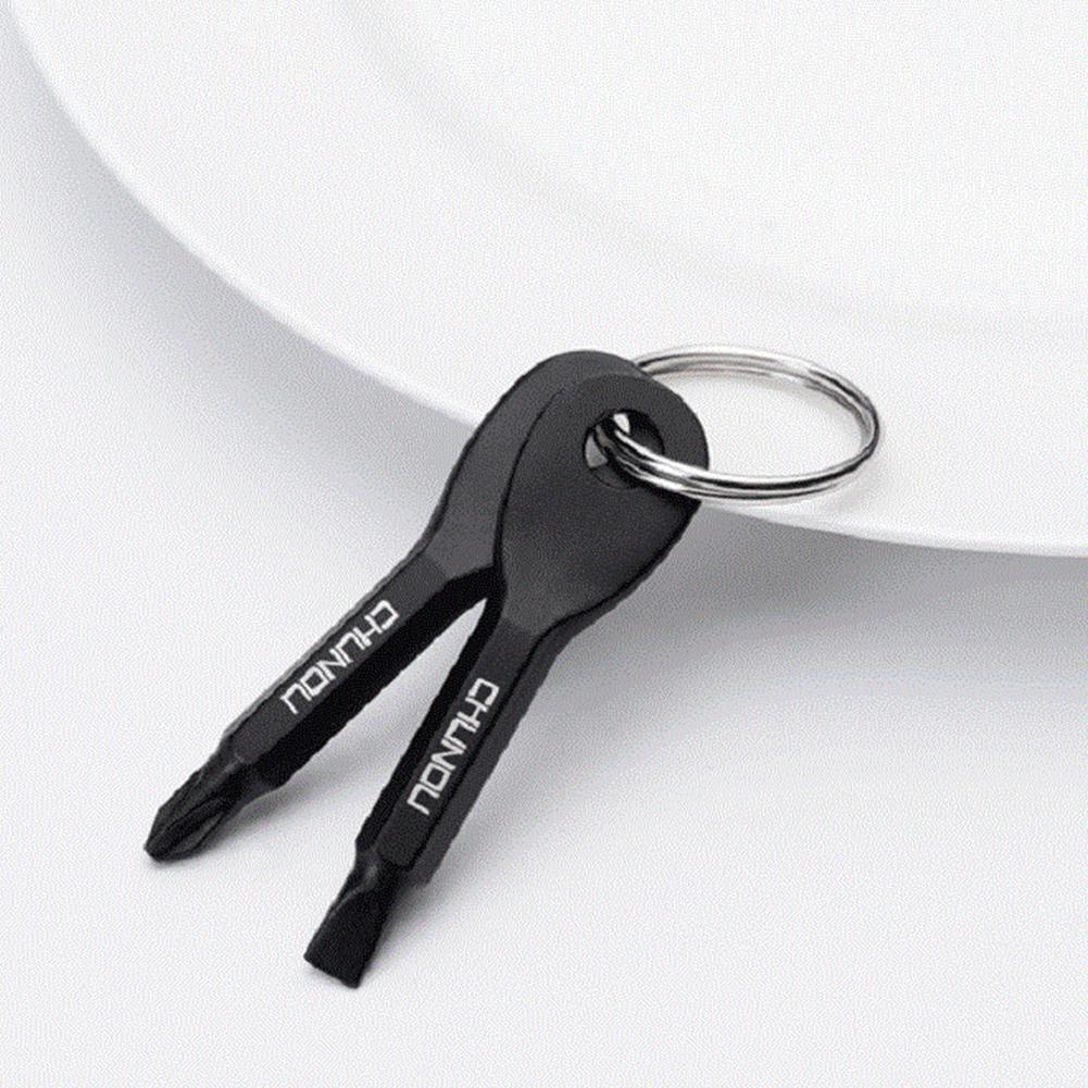 2pcs Metal SLOTTED/PHILLIPS Screwdriver Set Outdoor Multi Tool Key Ring