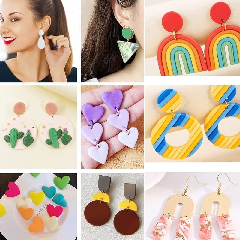 Clay Cutters for Polymer Clay Jewelry Plastic Clay Earring Cutters Earring Cards