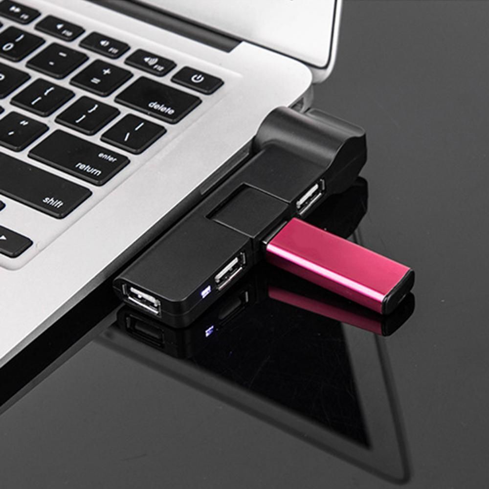 Mini Data Cable Adapter Rotatable USB Hub Splitter Expander USB Adapter