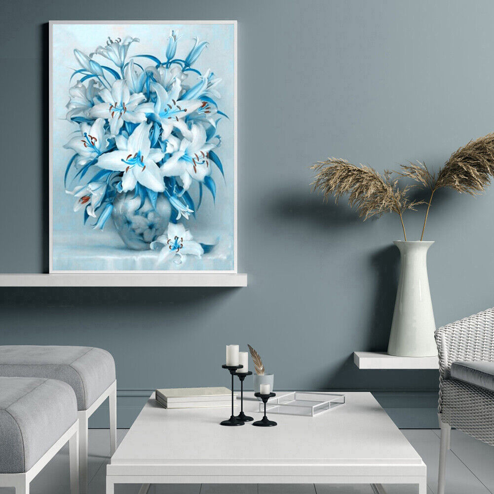 5D DIY Full Square Drill Elegant Flowers Cross Stitch Wall Diamond Painting