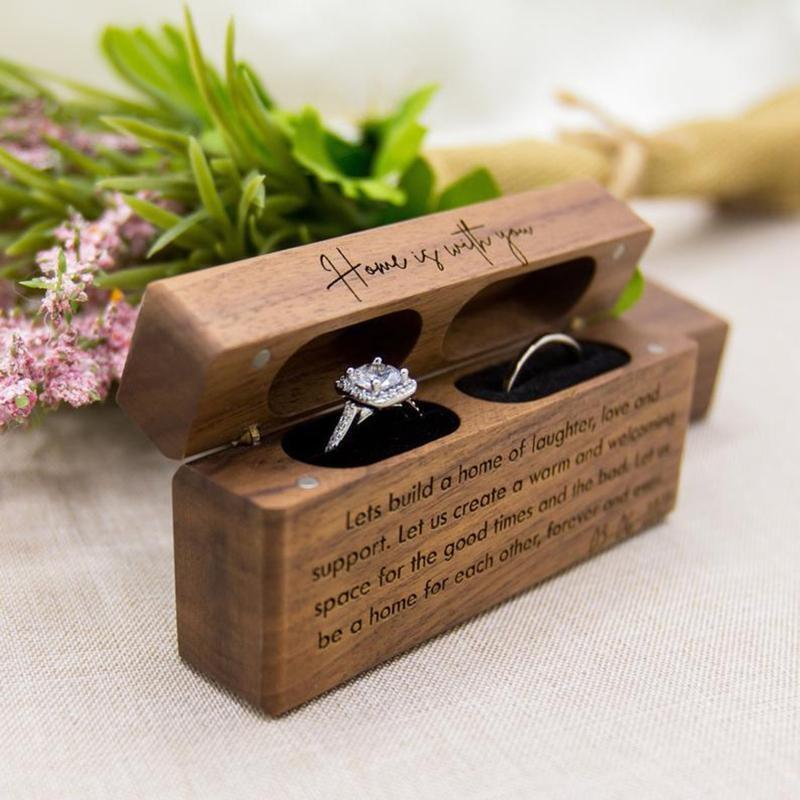 Premium Ring Box Proposal Wedding Engagement Decorative Holder Modern Jewelry