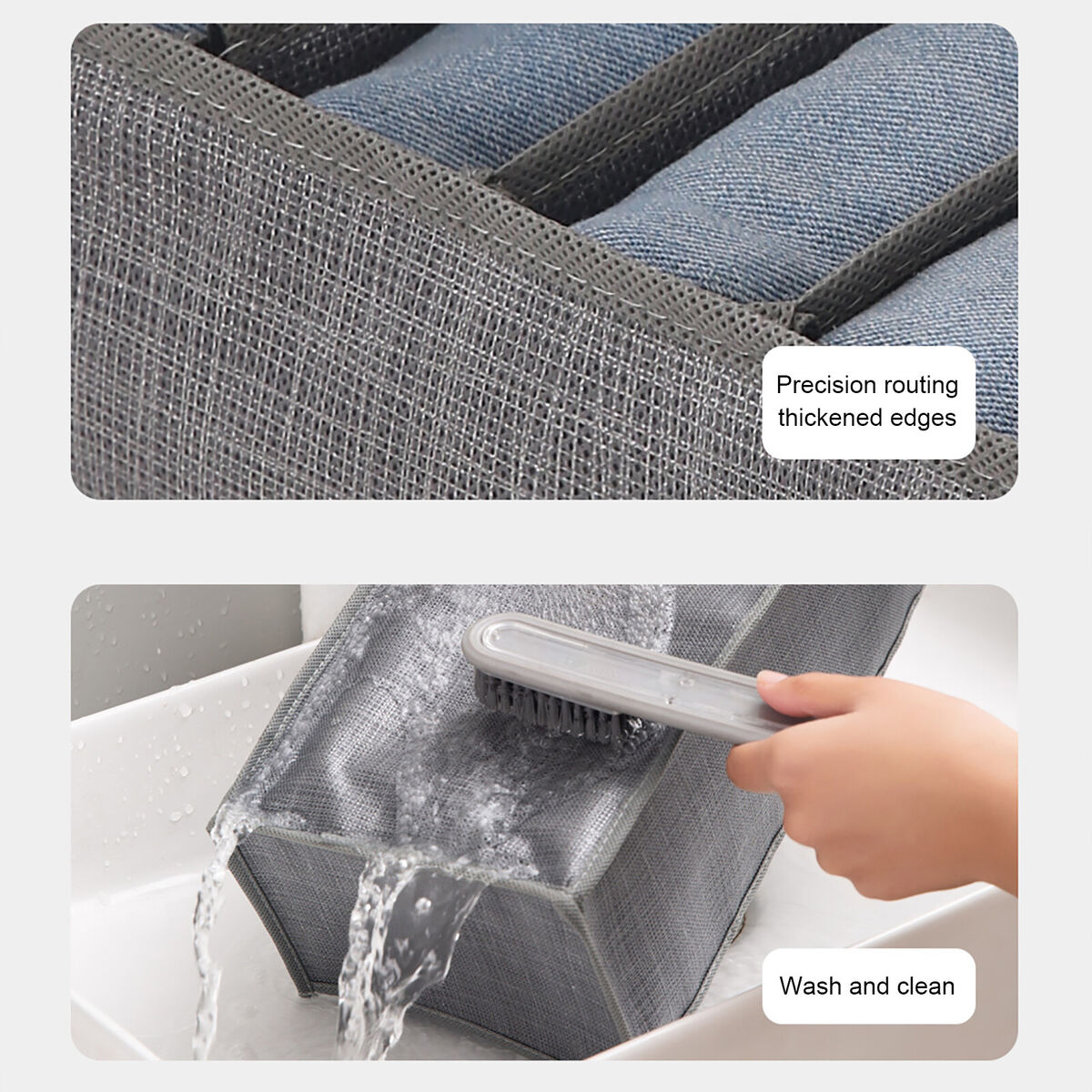 Wardrobe Clothes Organizer Jeans Compartment Storage Box (7 Grids Small)