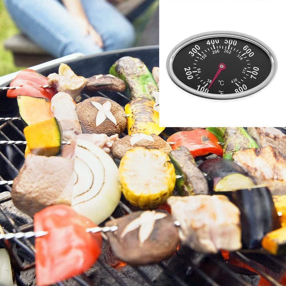 Oval Stainless Steel BBQ Grill Meat Thermometer Dial Temperature Gauge