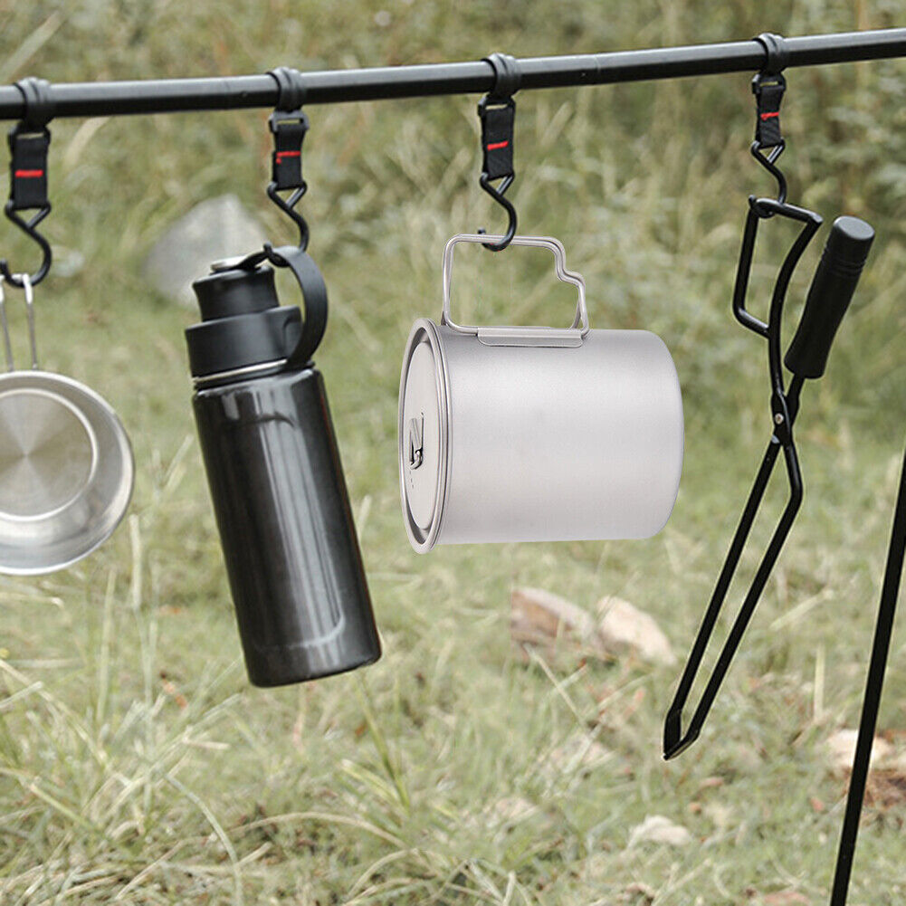 600ml Titanium Camping Mug Cup Travel Wild Survival Tourist Picnic Utensils