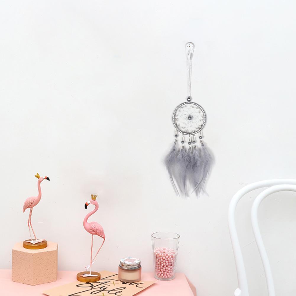 Beads Feathers Handmade Dreamcatcher Dream Catcher Net Home Decor (Grey)