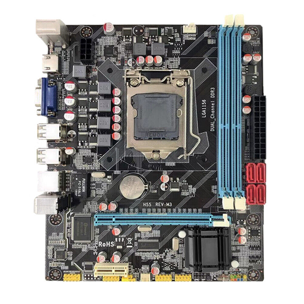 Computer H55 Motherboard SATA USB2.0 DDR3 for LGA 1156/i3/i5/i7 Game Board