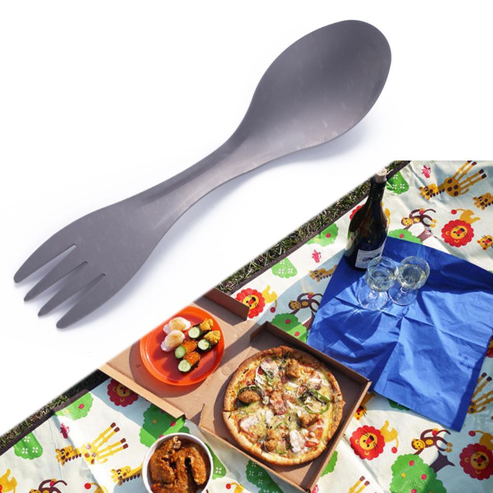100% Pure Titanium Spork Spoon Fork Combo Cutlery Utensil Picnic Gadget