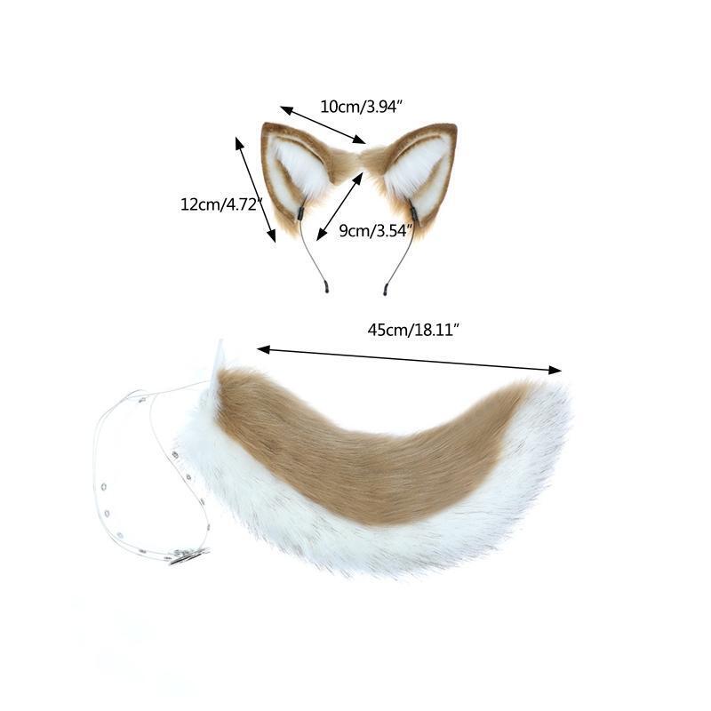 Shiba Inu Ear Headband Faux Fur Ear Hair Hoops Night Party Anime Lolita Hairband
