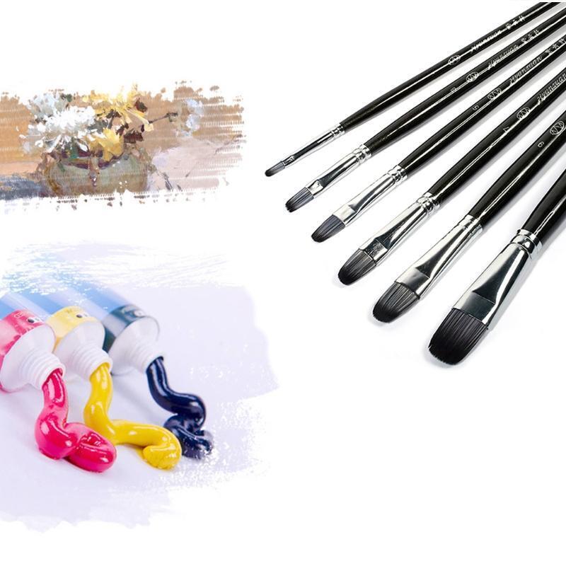 6Pcs Brushes Set for Art Painting Oil Watercolor Drawing Craft DIY Kid Artist