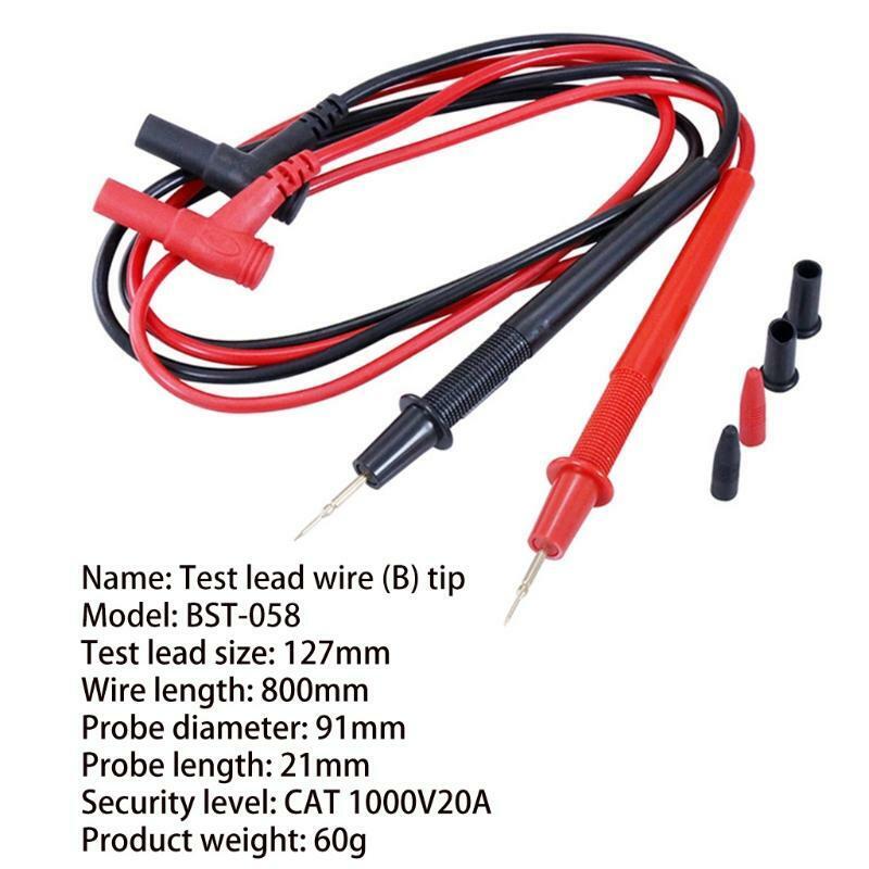 Multimeter Test Leads with Cap 1000V 20A Electronic Test Probe Accessory Test