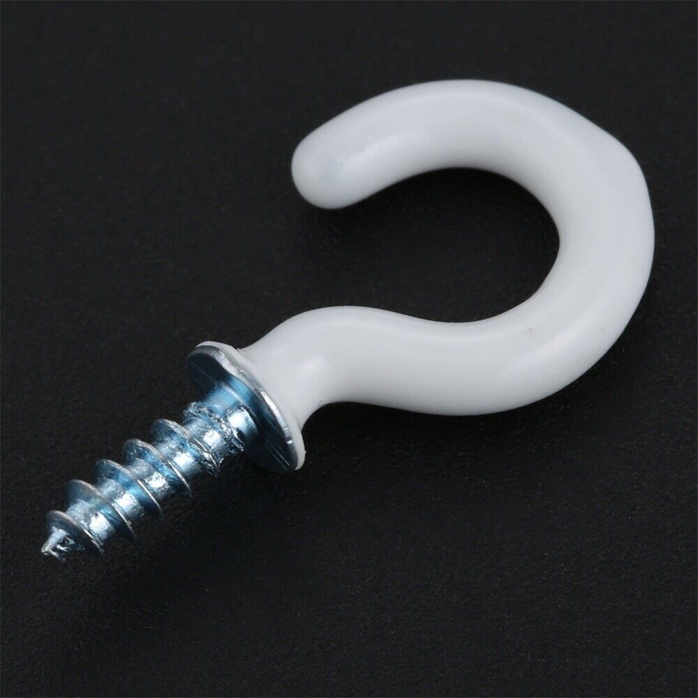 100Pcs 0.94" Strong Sharp Vinyl Coated Ceiling Hooks Space-saving Household Item