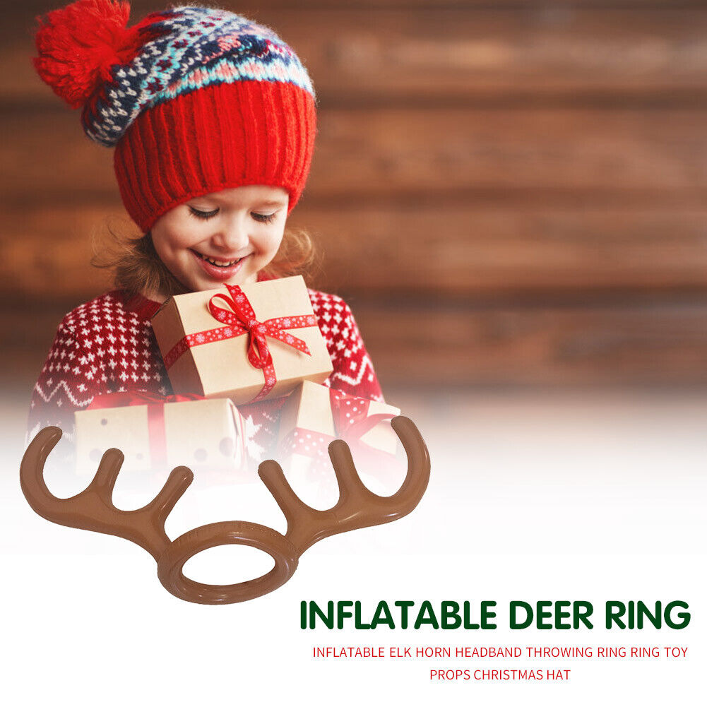 Inflatable Deer Head Ring Animal Headpiece Throwing Circle Christmas Decor