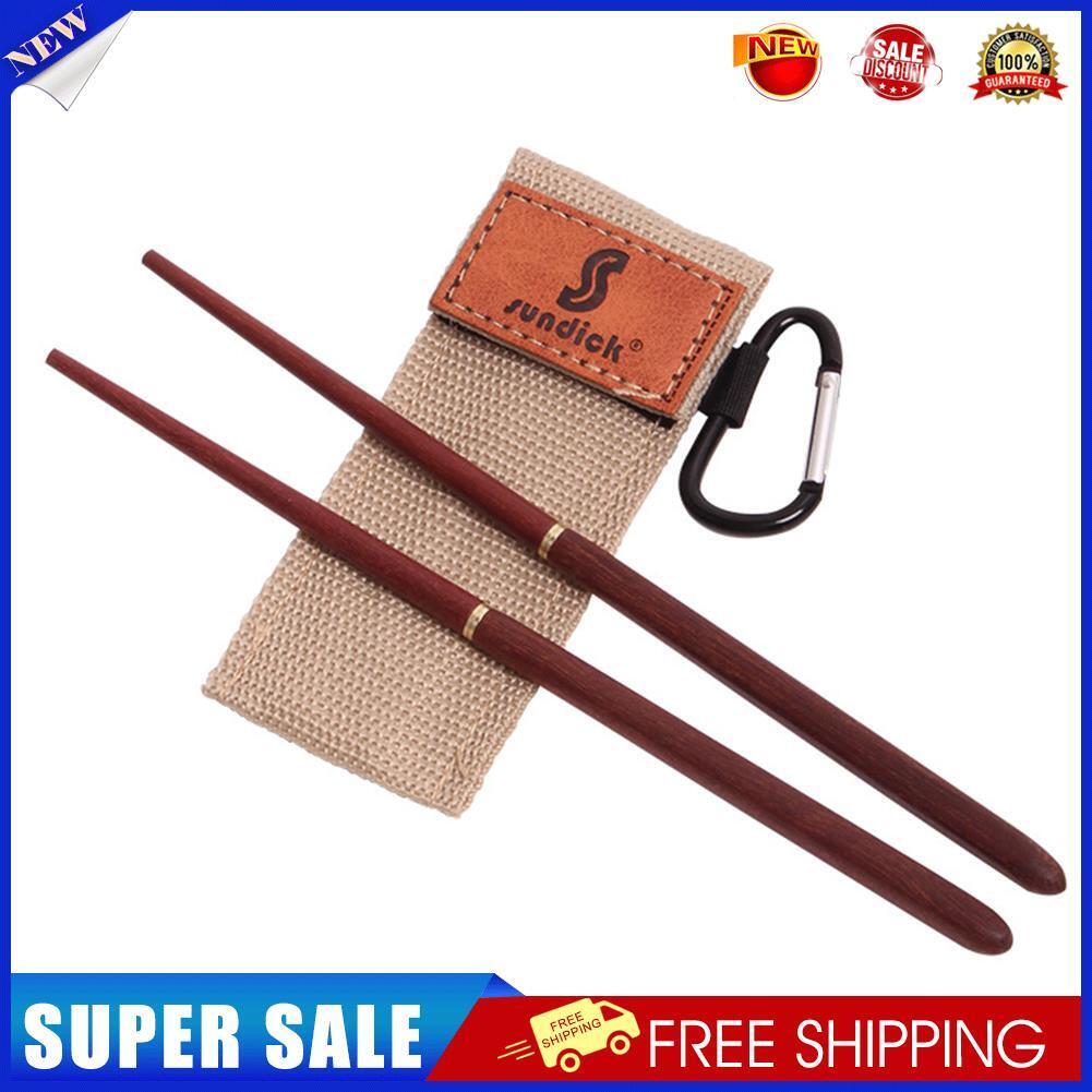 1 Pair Wooden Folding Chopsticks Outdoor Camping Picnic Portable Tableware