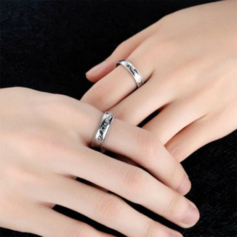 Her King and His Queen Alloy Ring Set Romantic Jewelry Ring Anniversary Gifts