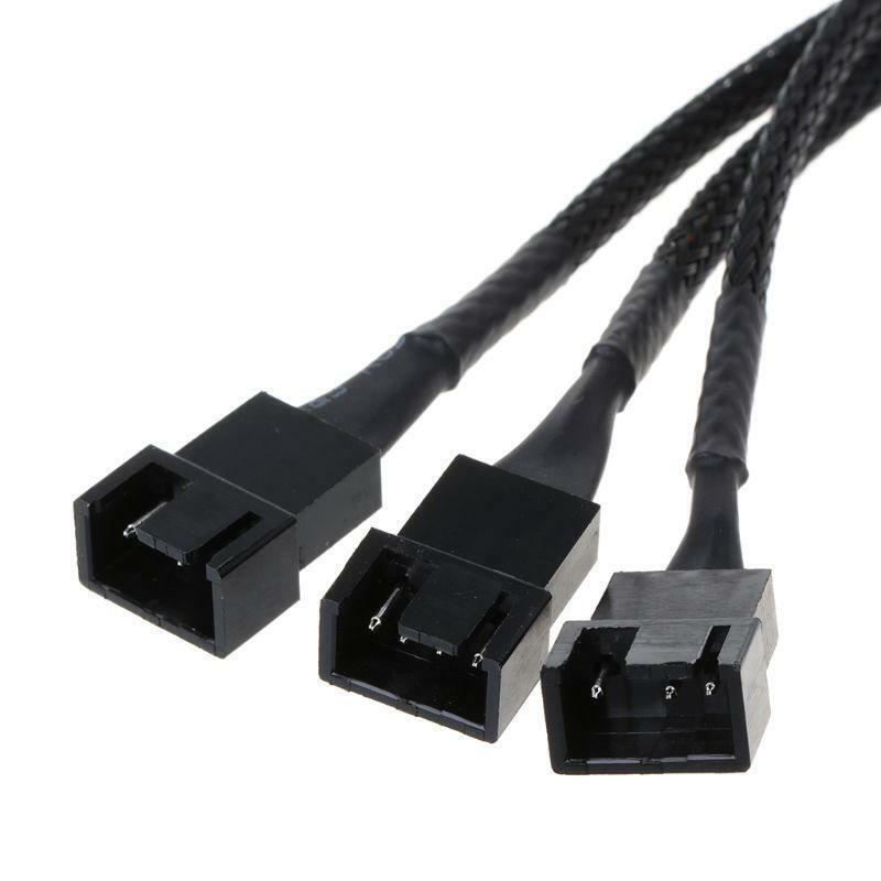 30CM 4Pin to 3 Ways Y Splitter Cable Fan 4 Pin to 3x4Pin/3Pin Extension Cable PC