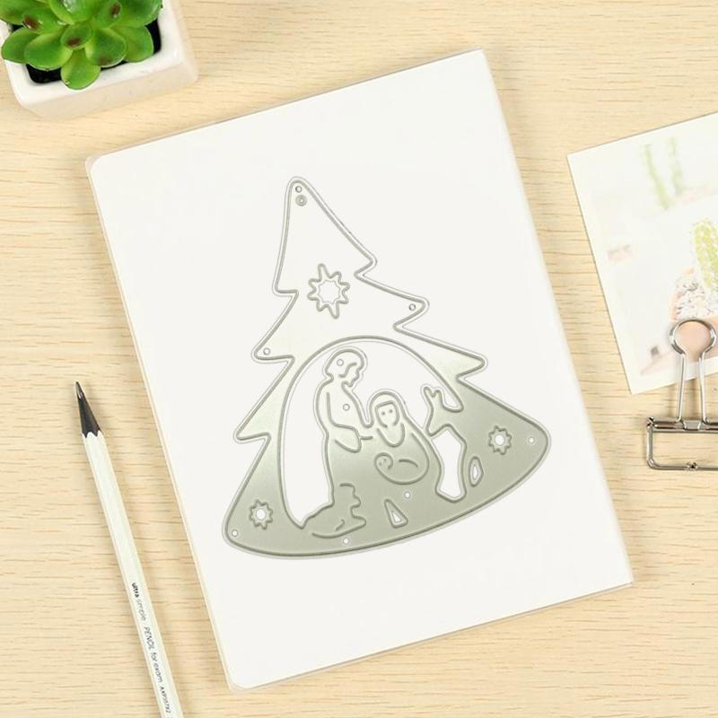 Christmas Tree Cutting Dies Photo Album Decoration Family Together Party Diary