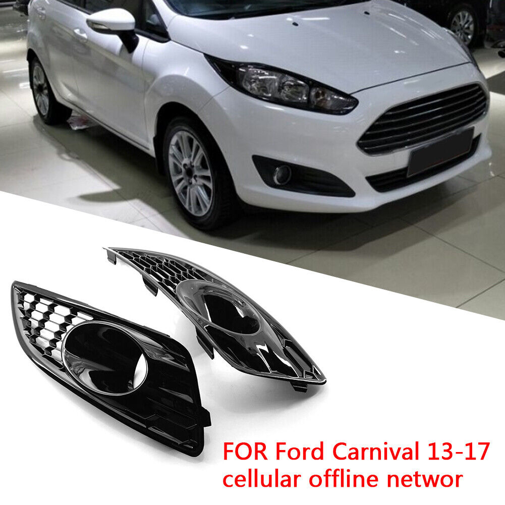 1 Pair Hollow Front Bumper Fog Lamp Lower Grille for Ford Fiesta JA8 13-17