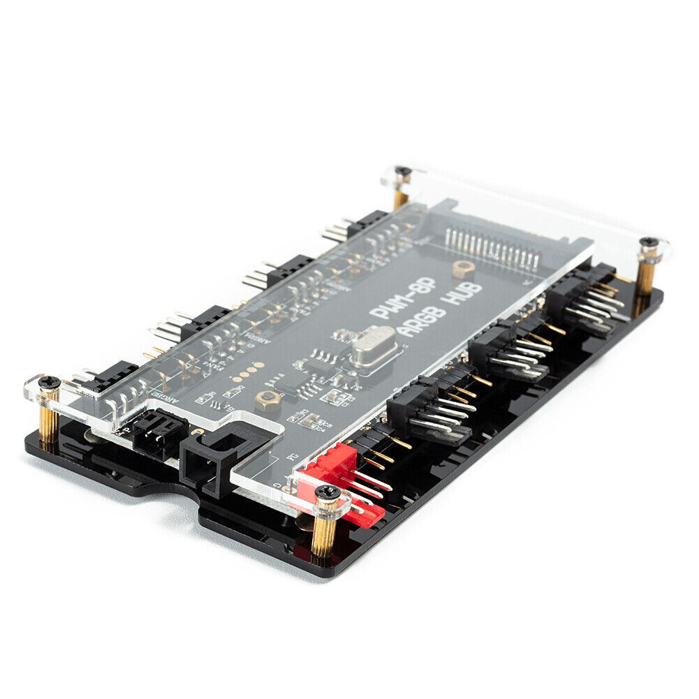 SATA Power Supply 1 to 8 Fan HUB 12V 4 Pin PWM ARGB Addressable Splitter