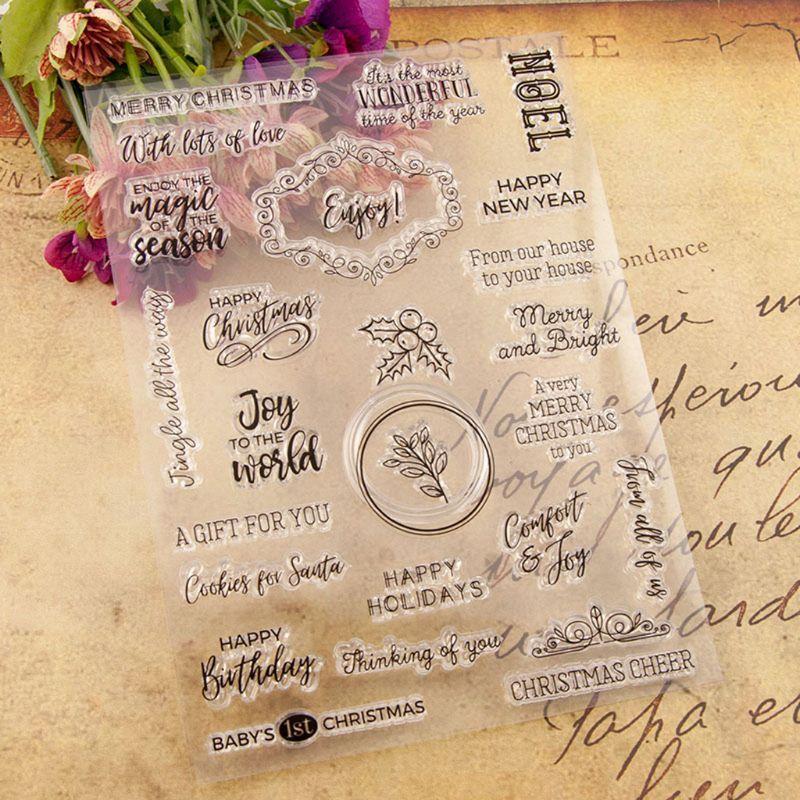Happy Birthday Christmas Silicone Clear Seal Stamp DIY Scrapbooking Embossing