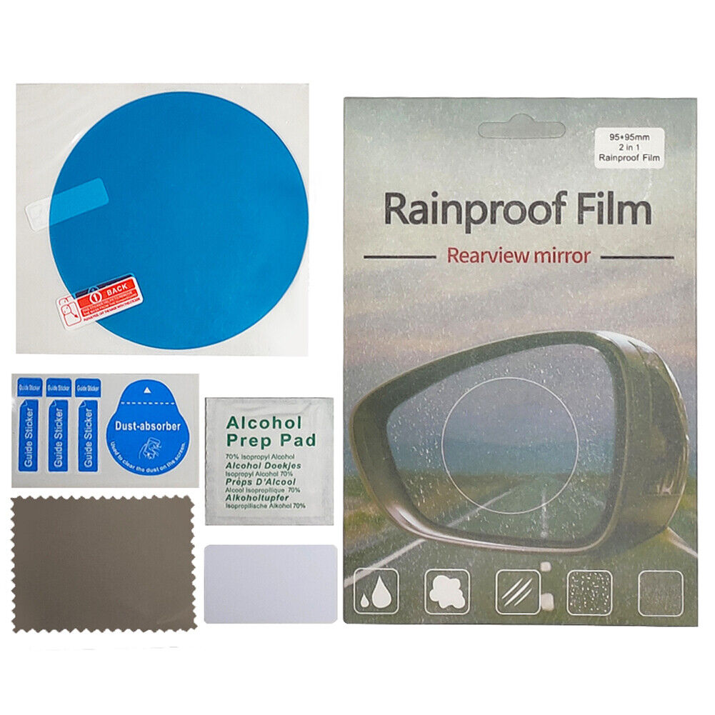 2x Motorcycle Mirror Anti Fog Dazzle Waterproof Rainproof Films (95x95mm)