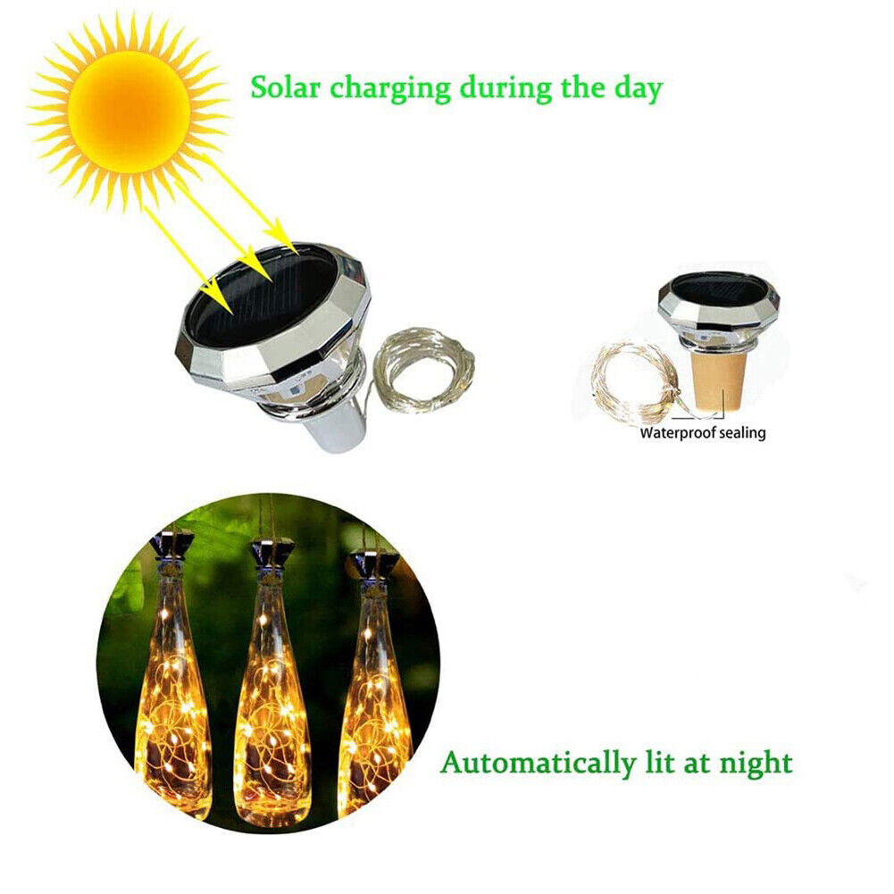 LED Diamond Shaped Cork Light Wine Bottle Stopper String Lights Party Decor