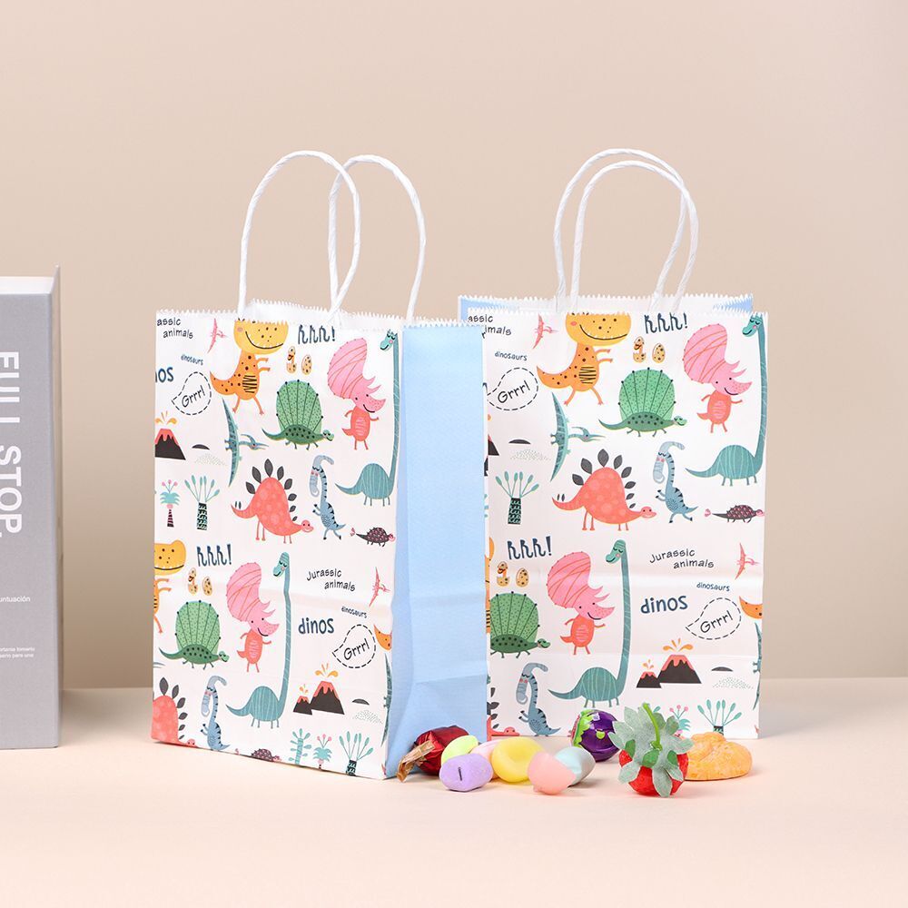Baby Shower Dinosaur Gift Bags Candy Bag Happy Birthday Gift Paper Bags