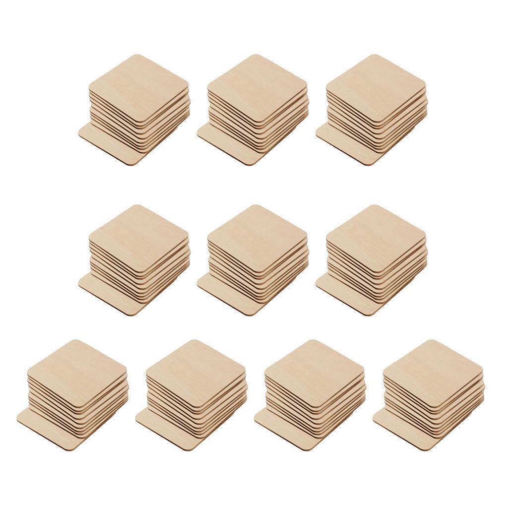 100 * Unfinished Cutouts Blank Wooden Pieces  for Painting Card