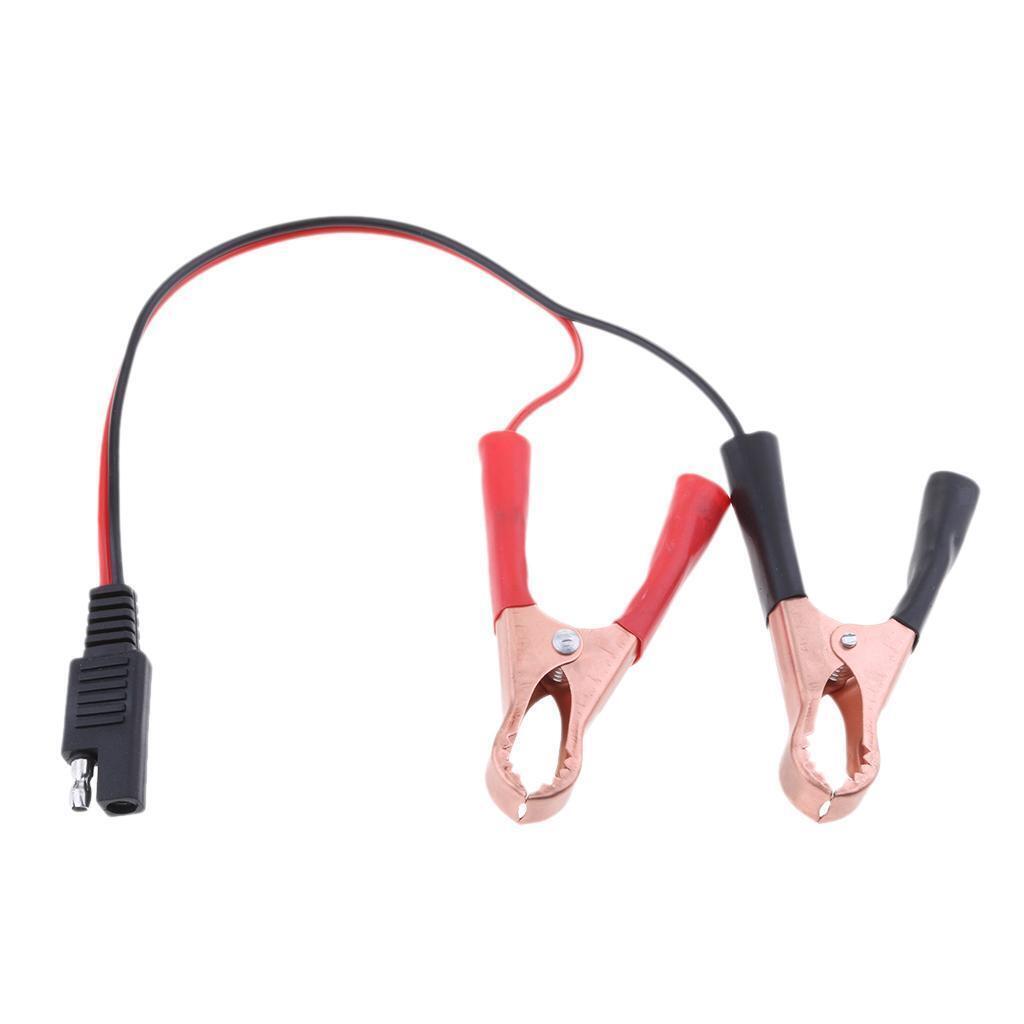 Premium 18AWG SAE to Alligator Clips Extension Cable Battery Jumper Booster