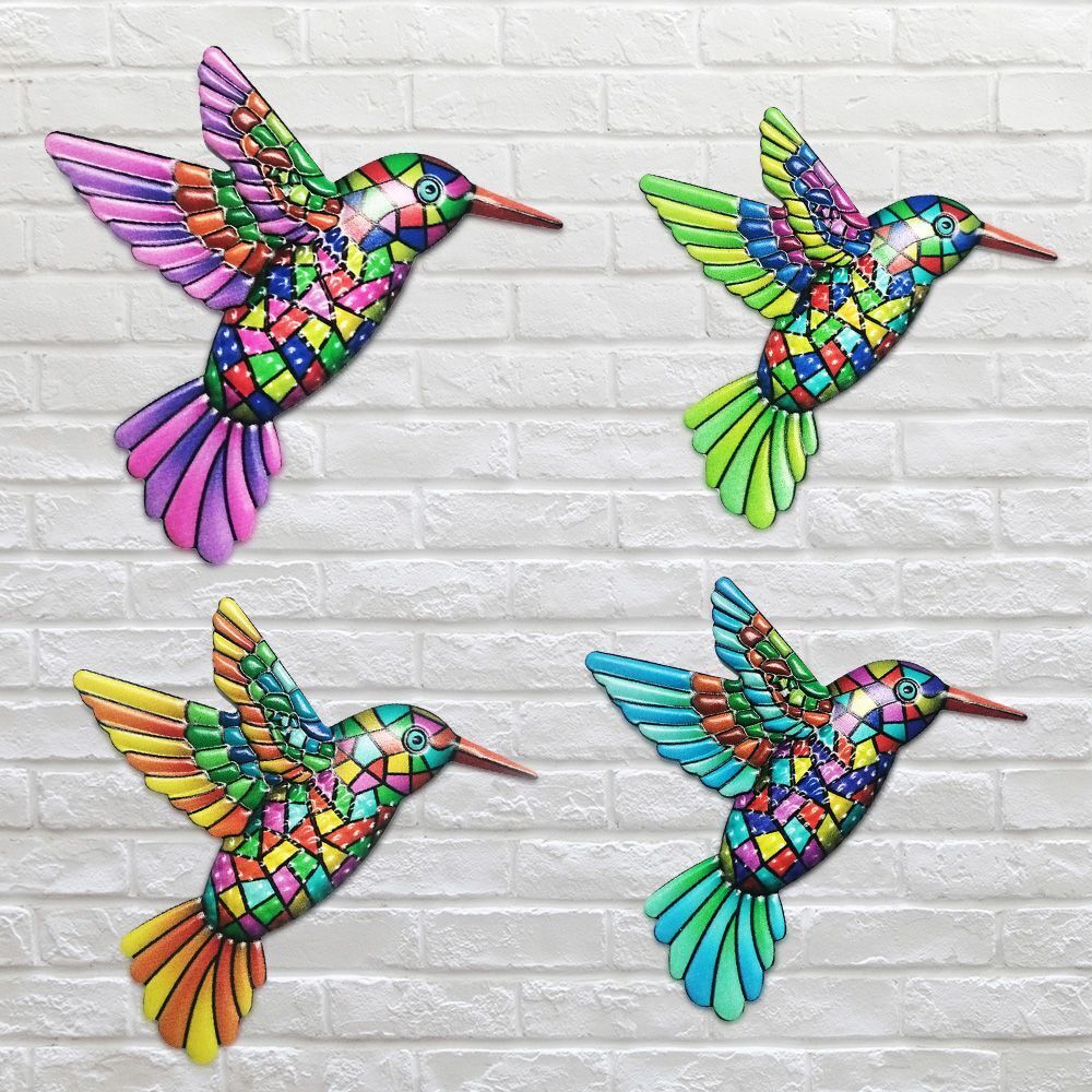 Home Decoration Wall Hanging Garden Craft Metal Hummingbird Ornament Iron Art