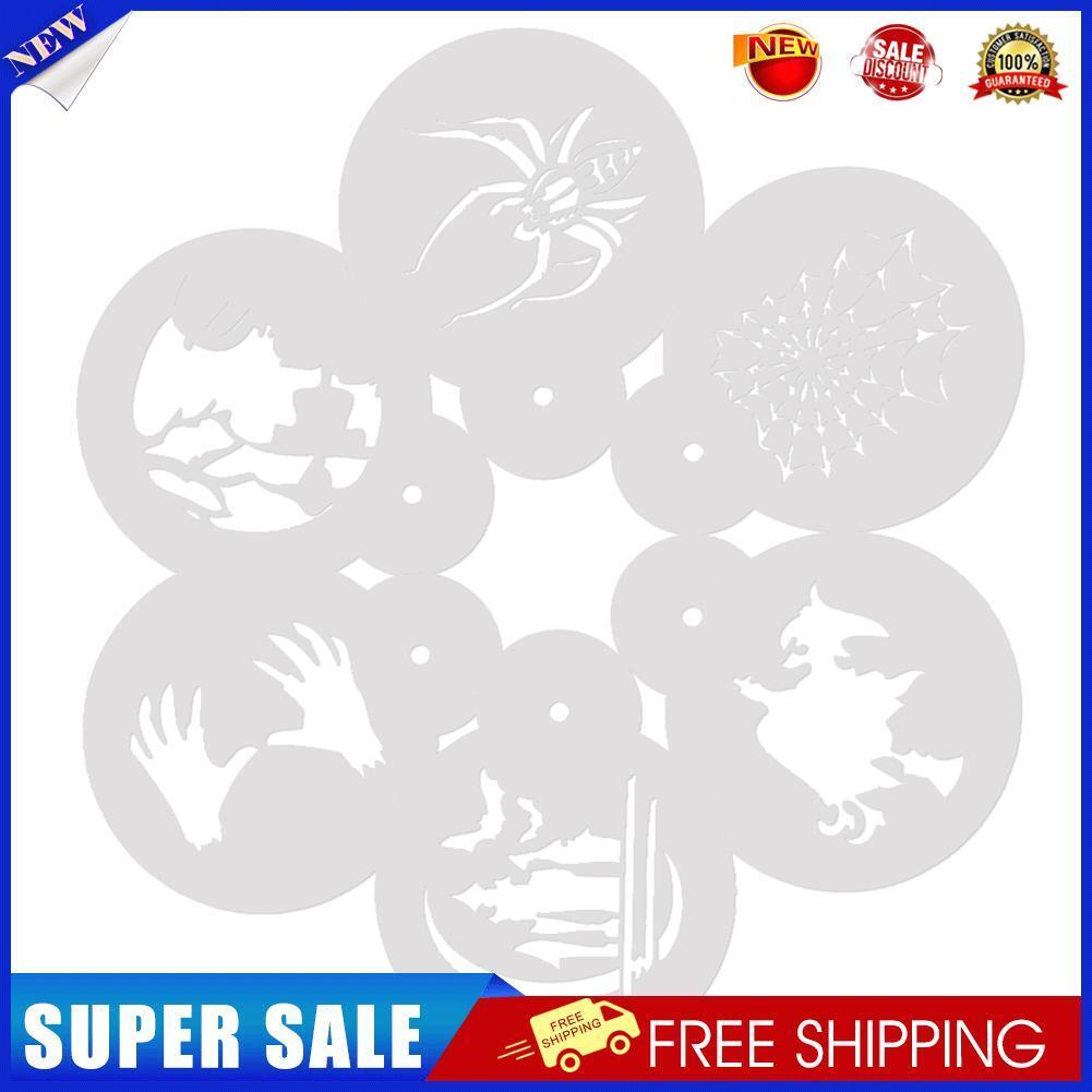 6pcs/Set DIY Halloween Coffee Stencils Cake Baking Scrapbook Templates (A)