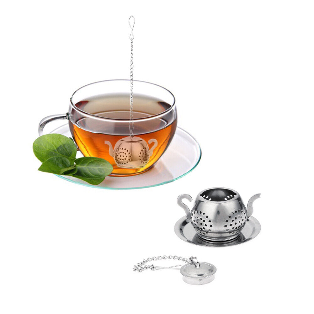 Stainless Steel Teapot Tea Leaf Infuser Tray Spice Strainer Herbal Filter