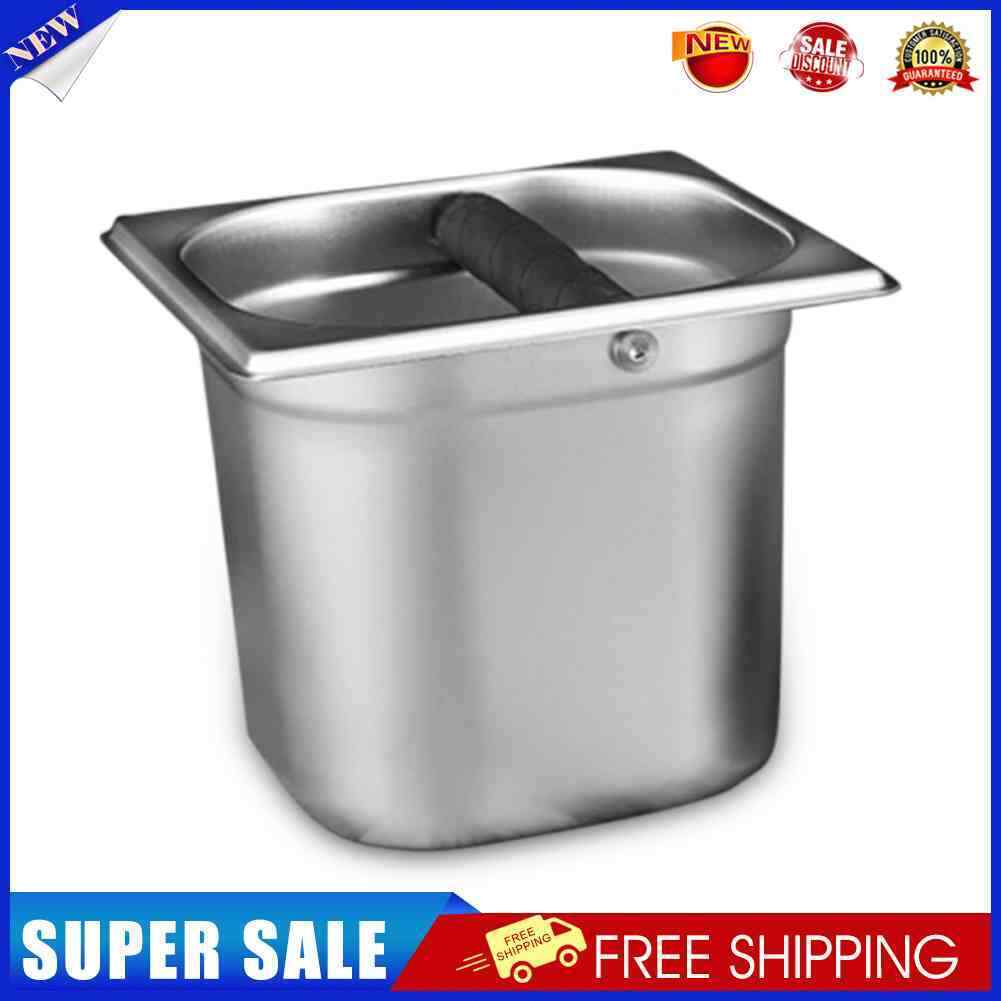 Stainless Steel Coffee Residue Knock Box Coffee Grounds Grind Bucket (B L)