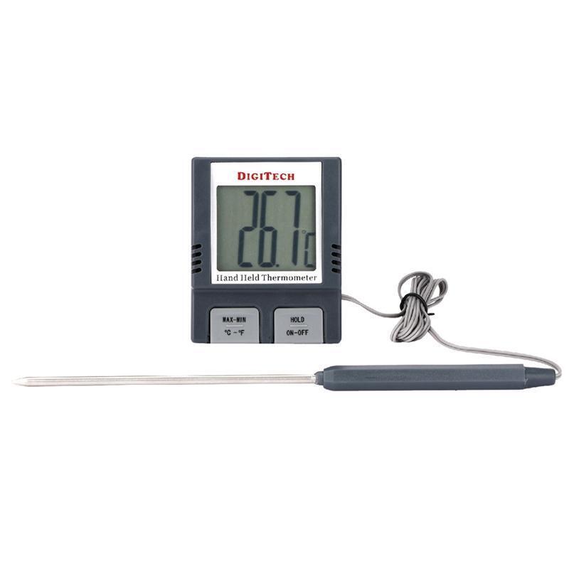 Handheld Thermometer with Long Probe Large LCD Display Digital Food Thermometer