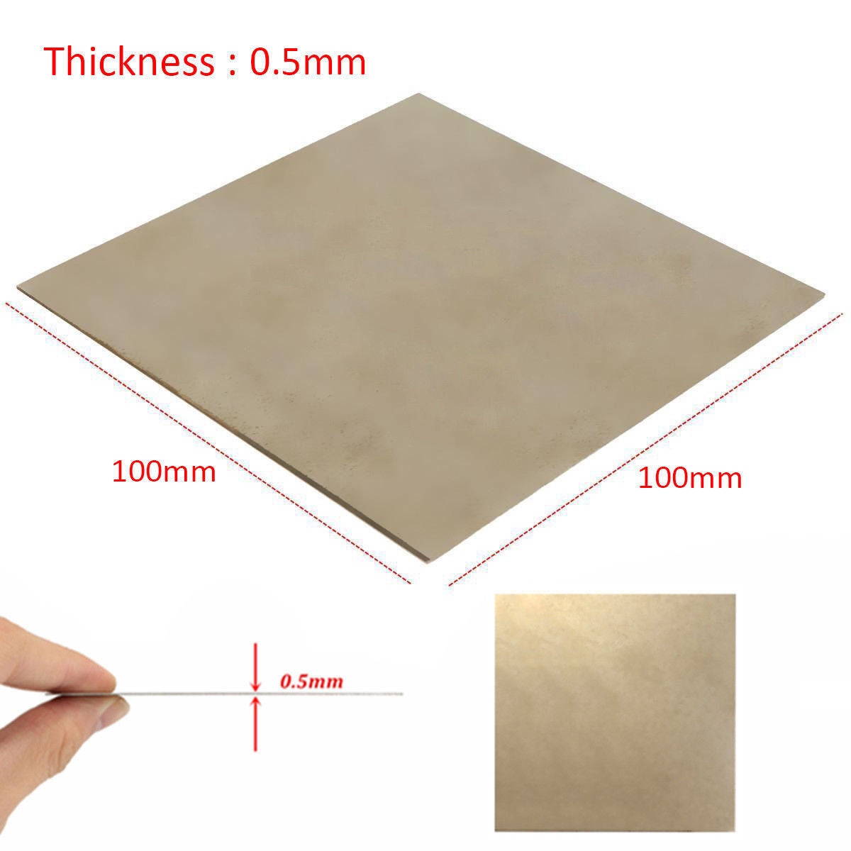 Titanium Ti TA2/GR2 Thin Metal Plate Sheet Foil Board 100*100*0.5mm Grade2