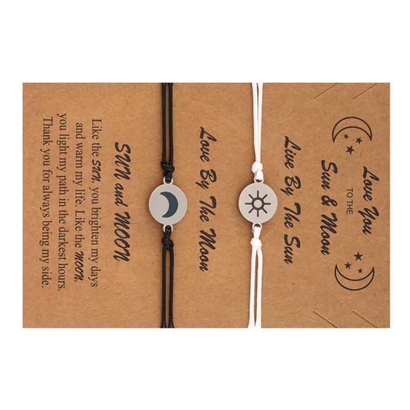 2Pieces Friendship Bracelet for 2 Distance Bracelets Relationship Bracelets