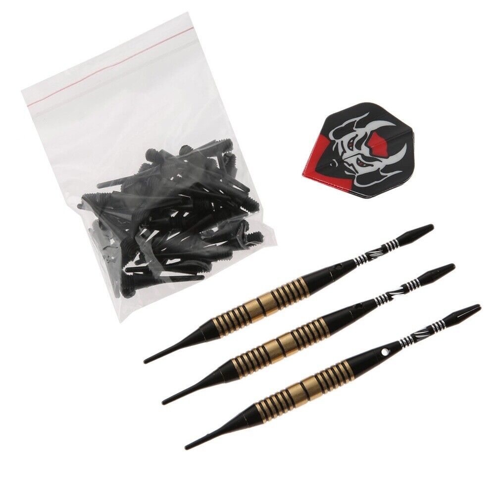 3Pcs Professional Cool Red Devil Flight Soft Tip Darts with Extra 36 Soft Tips