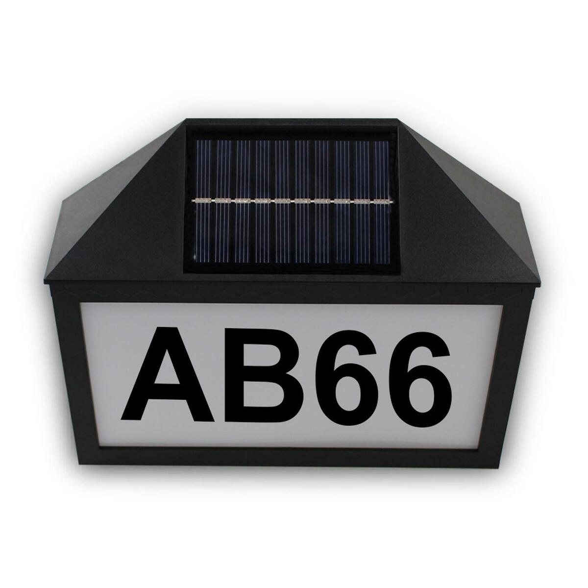 Solar  Plaque House Number Set House Sign Address Light Out