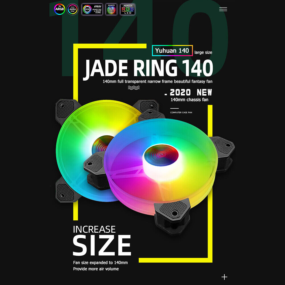 COOLMOON Yuhuan 140mm Cooling Fan Mute RGB 6Pin Desktop Computer Cooler