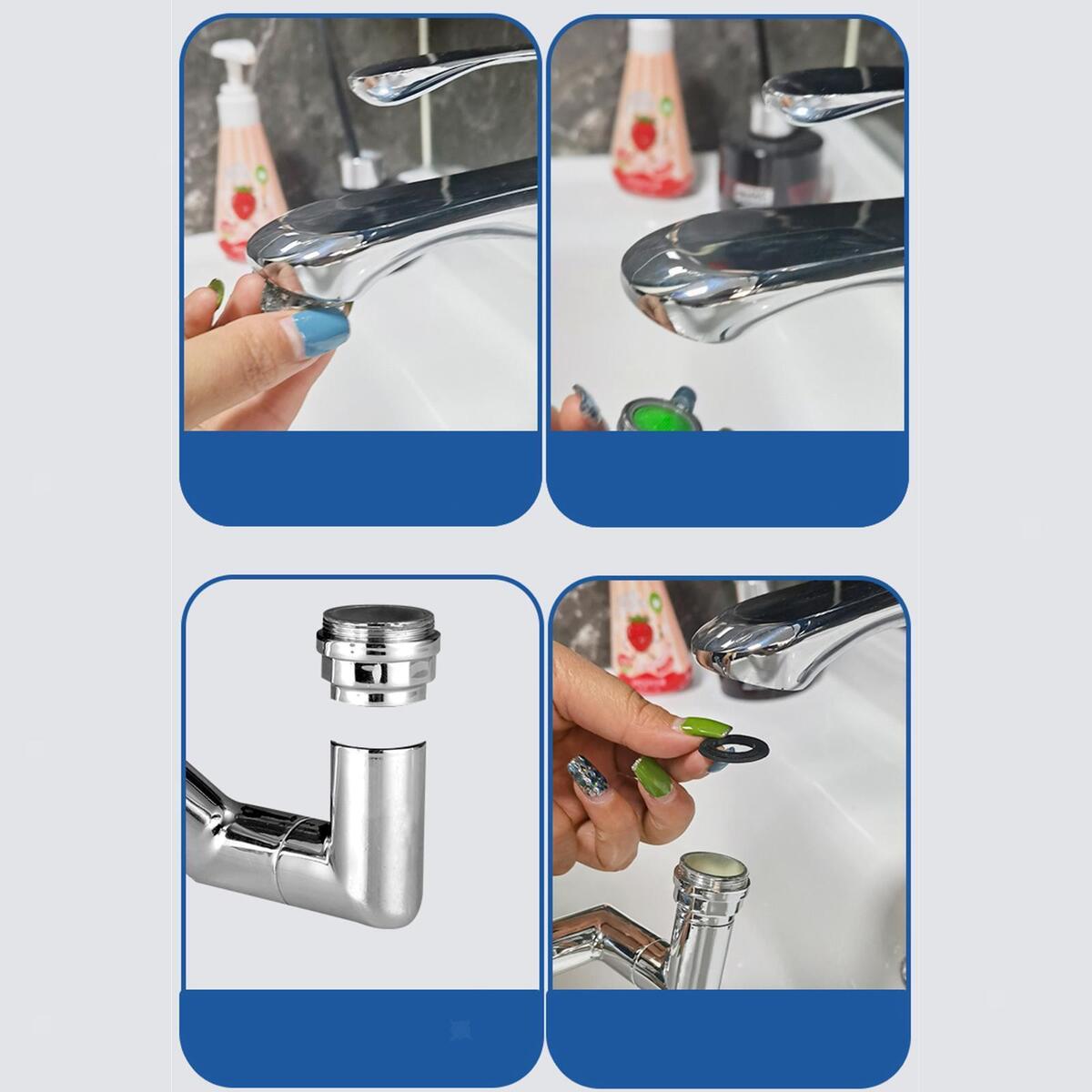 2pcs Faucet Extender Rotating Robotic Arm Leak Proof for 24mm Od Faucet