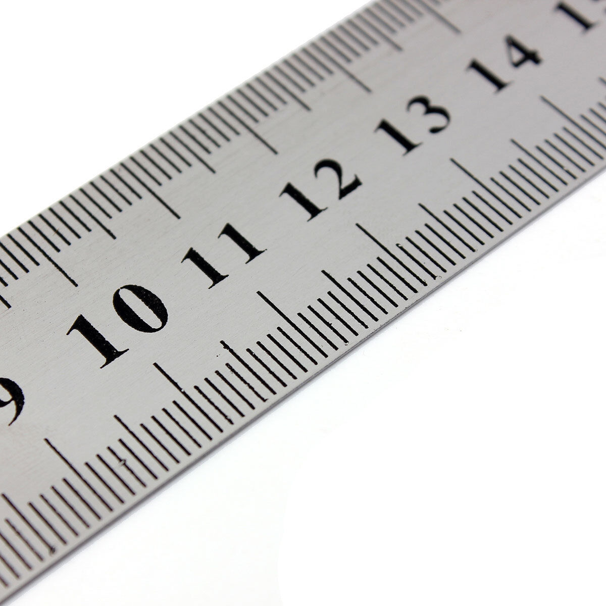 12" 30cm Stainles Steel Measuring Metric Metal Ruler Double Sided Measure Tool