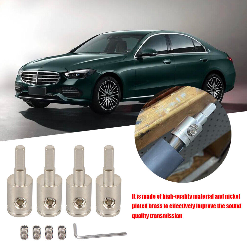 4 Sets 4GA to 8GA Car Audio Amp Wire Terminal Power Cord Input Reducers