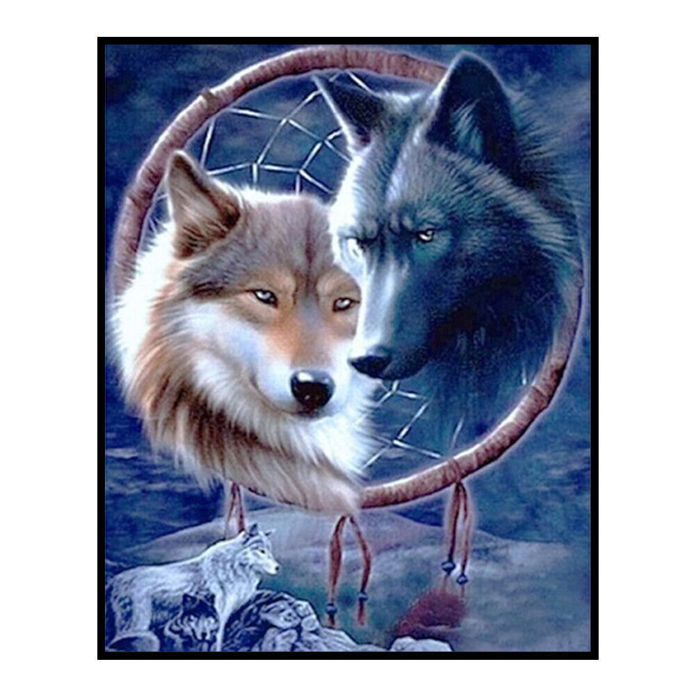 Full Embroidery Wolf Printed Cross Stitch 11CT 3 Strand Cotton Kit for Home