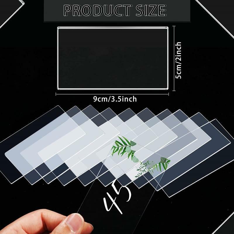 Clear Acrylic Rectangle Place Cards 10pcs/set Blank DIY Seat Table Cards