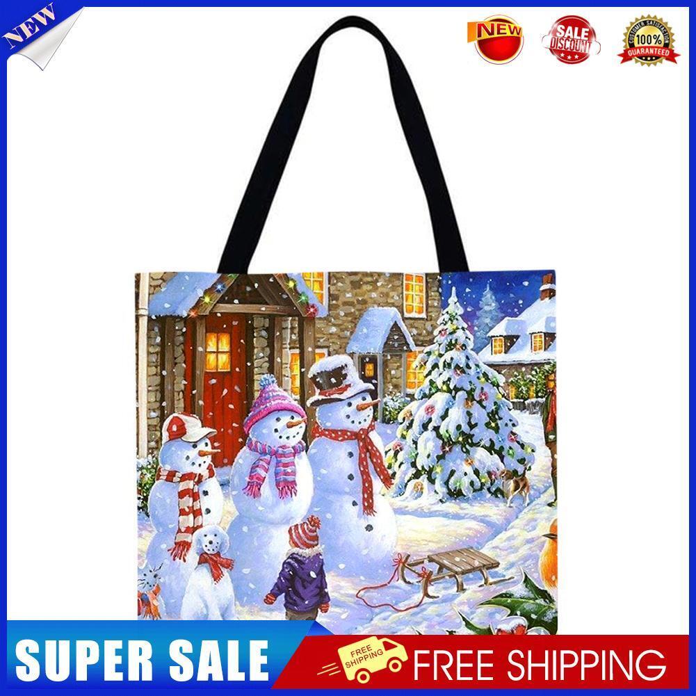 Make a snowman Printed Shoulder Shopping Bag Casual Large Tote Handbag