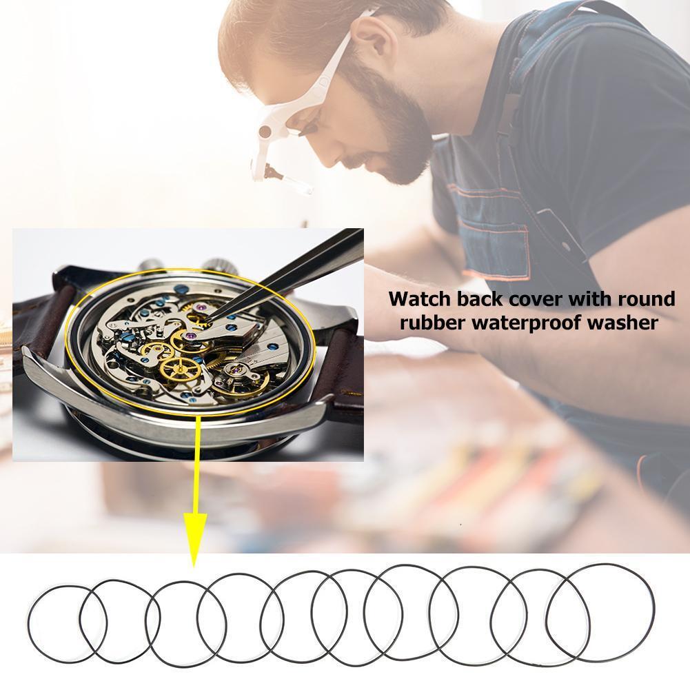 500pcs 0.9mm 31-40mm Rubber O-Ring Watch Back Seal Gasket Watch Repair Tool