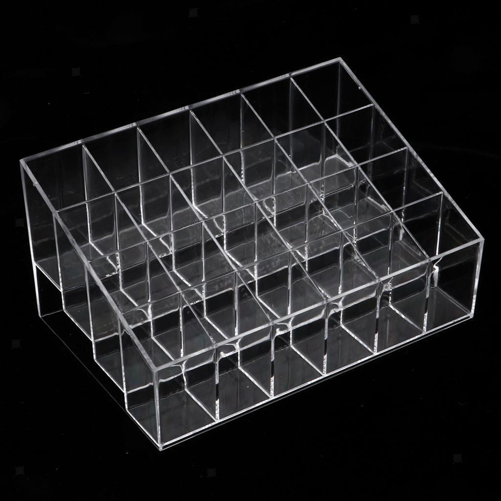 2 Pieces Clear Acrylic 24 Slot  Bottles Display Holder Organizer