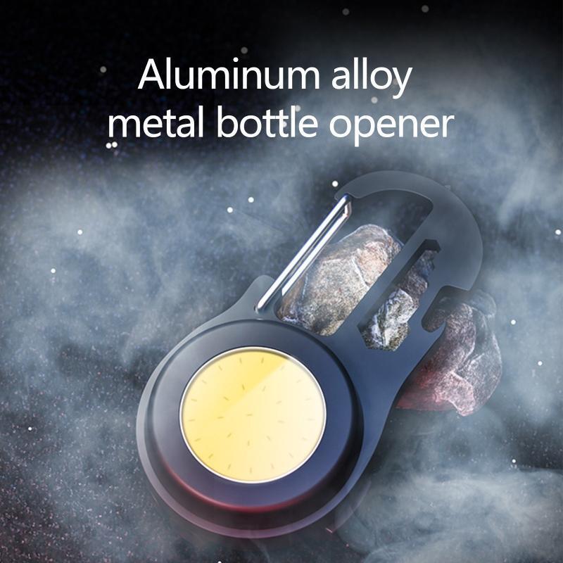Keychain Flashlight Rechargeable 4 Light Modes Pocket Lights with Bottle Opener